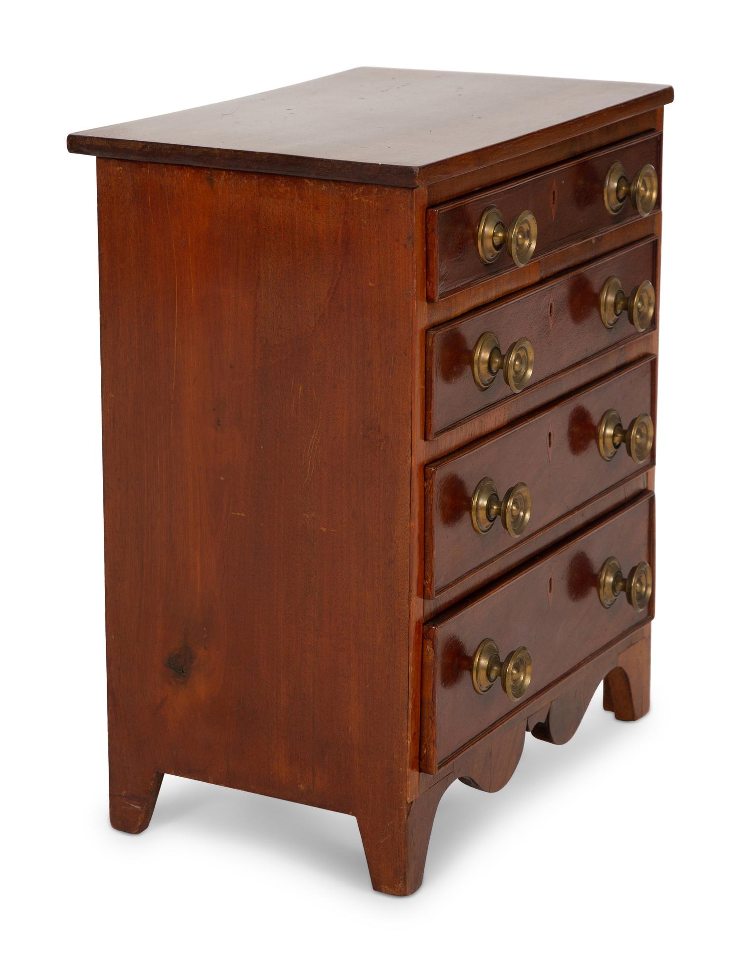 An American Mahogany Salesman's Sample Chest of Drawers — Late 19th/Early 20th Century