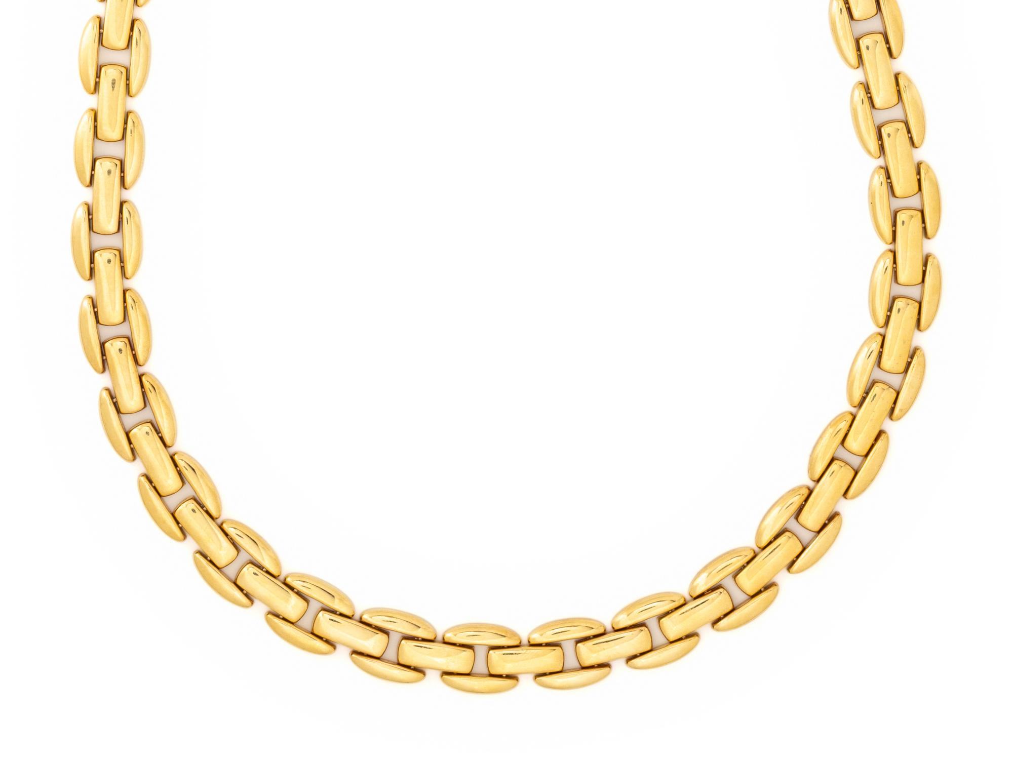 YELLOW GOLD AND RUBY LINK NECKLACE