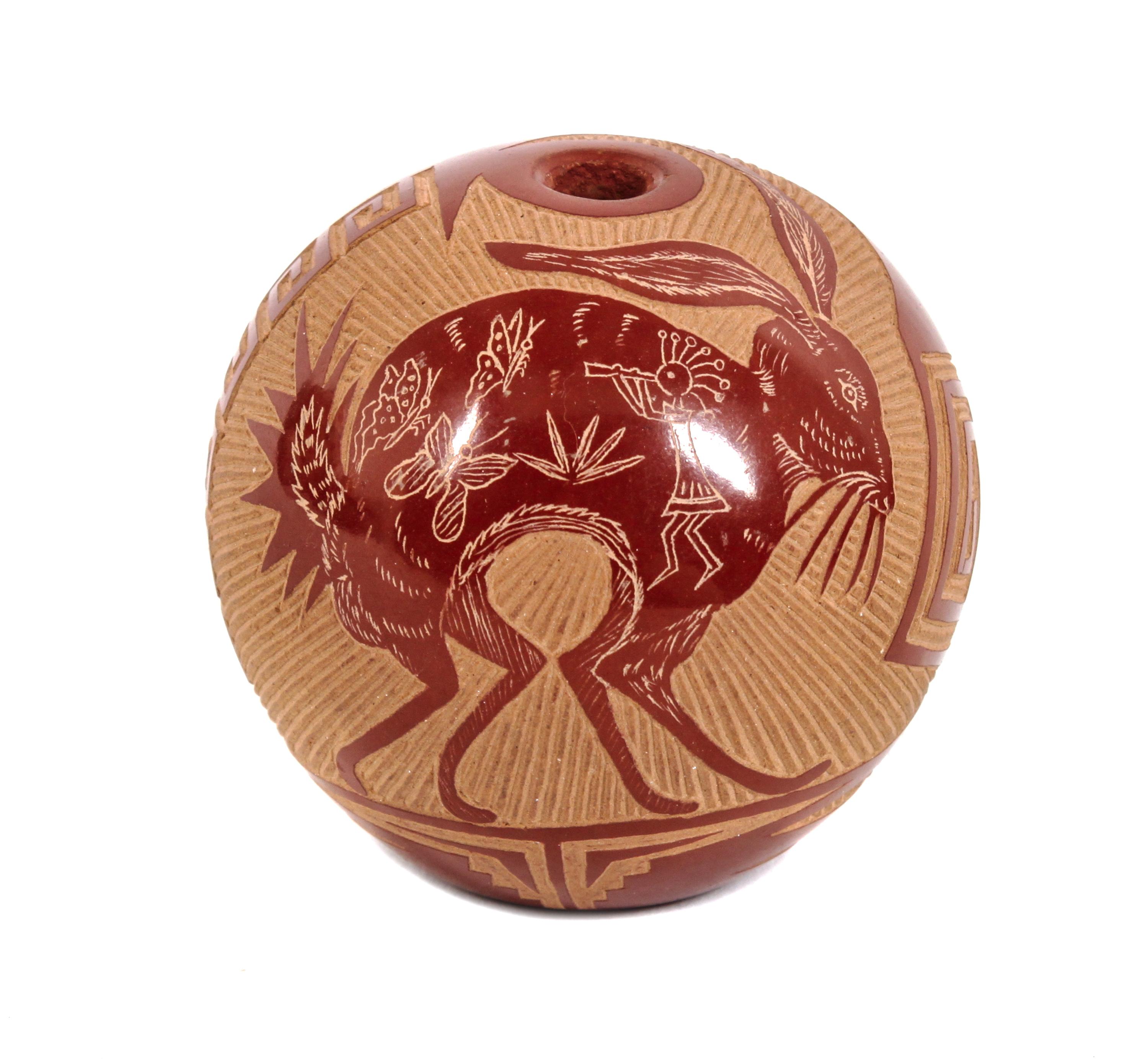 Joseph Lonewolf (1932-2014), Santa Clara Height 2 x diameter 2 inches.
