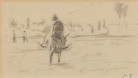 Camille Pissarro, (French, 1830-1903), Untitled (Farmer on Steed)
