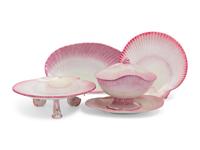 A Wedgwood Pink Nautilus Porcelain Dessert Service