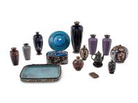 A Group of Japanese Cloisonné Enamel Decorated Articles