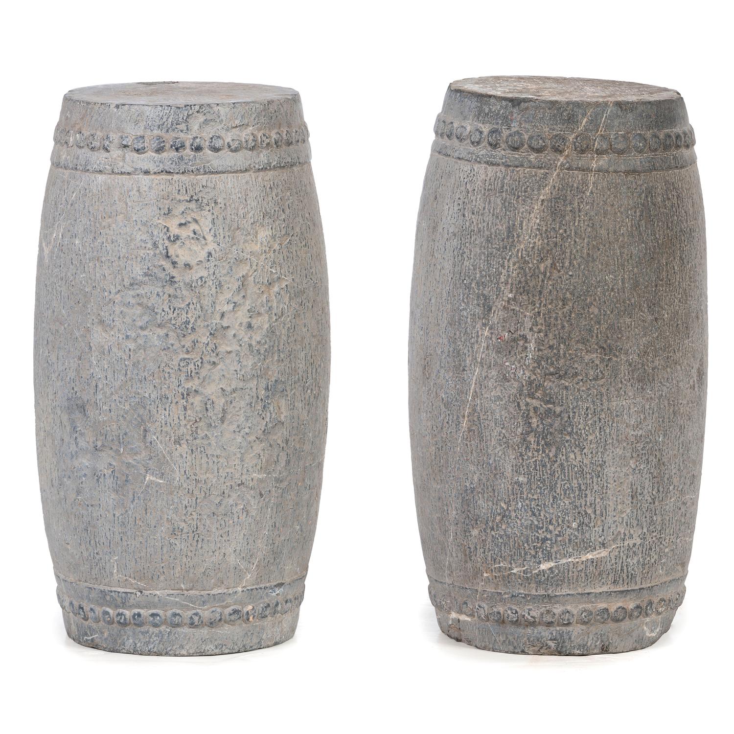A Pair of Chinese Carved Stone Garden Seats