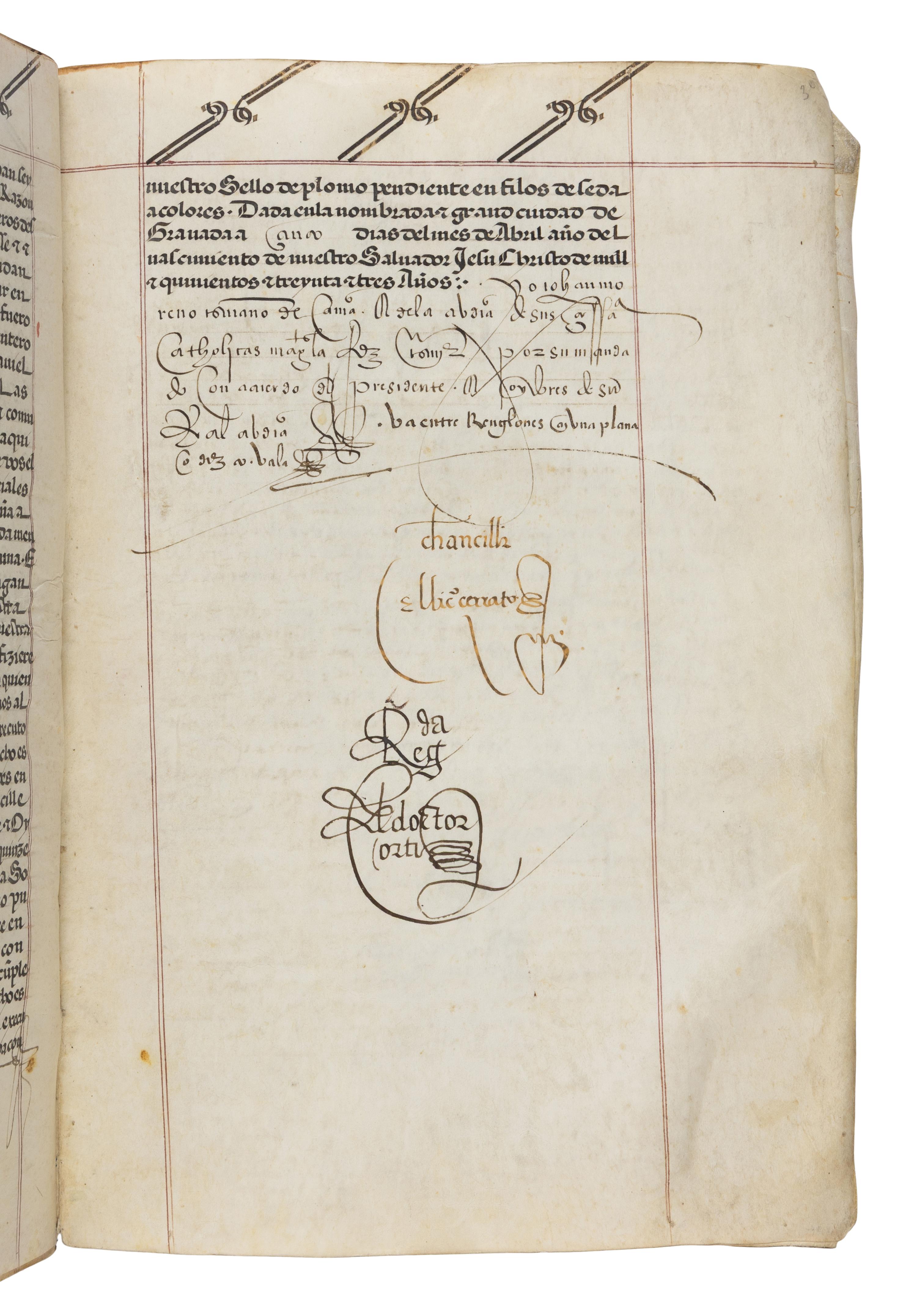 Real Chancillería de Granada Carta Ejecutoria (in favor of Gabriel de Montalván), in Spanish, illuminated manuscript on vellum, [Granada, ca 1533].