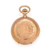 18K YELLOW GOLD AUTOMATON MINUTE REPEATER HUNTER CASE POCKET WATCH