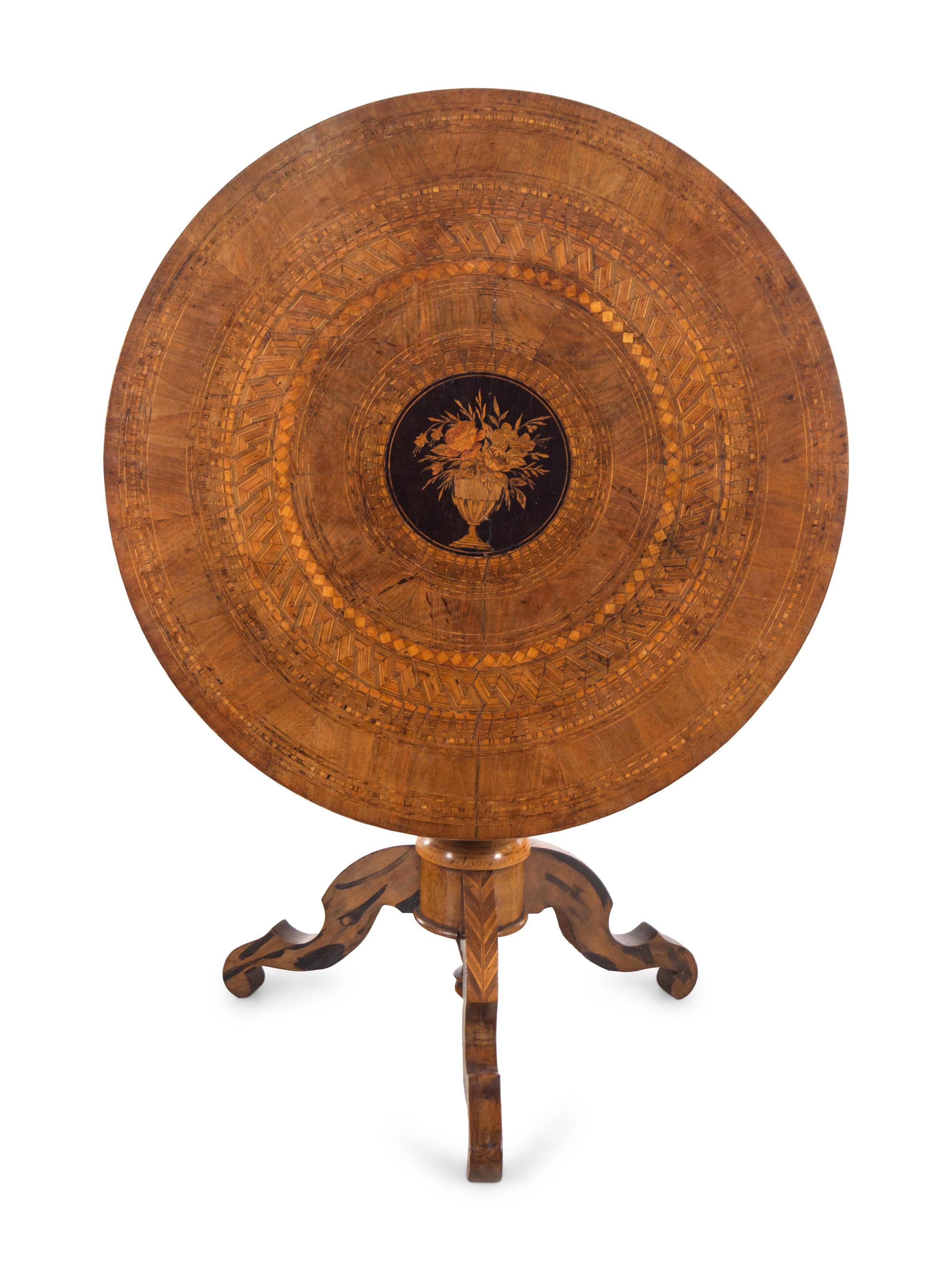 An Italian Marquetry Tilt-Top Center Table