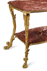 A Louis XV Style Gilt Bronze and Marble Two-Tier Table