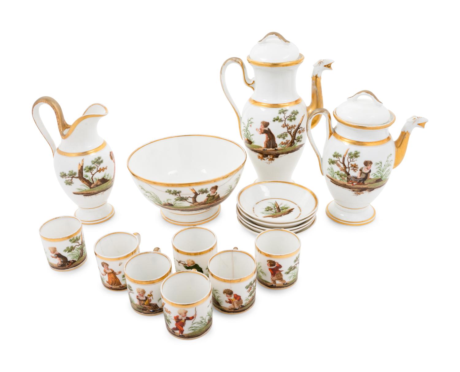A Paris Porcelain Tea and Coffee Service