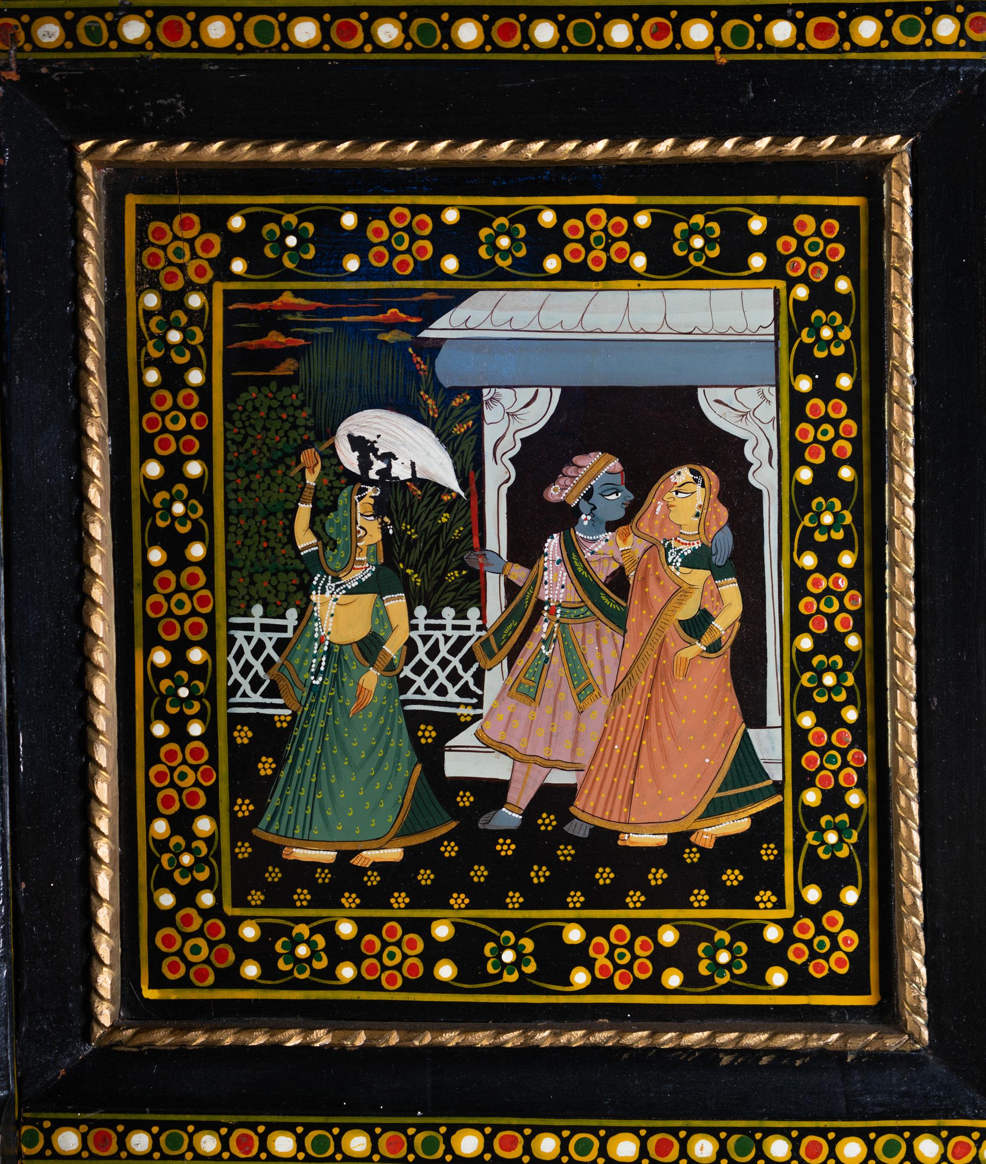 A Pair of Indian Painted Doors