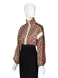 GUCCI, CROPPED MONOGRAM-PRINT JACKET