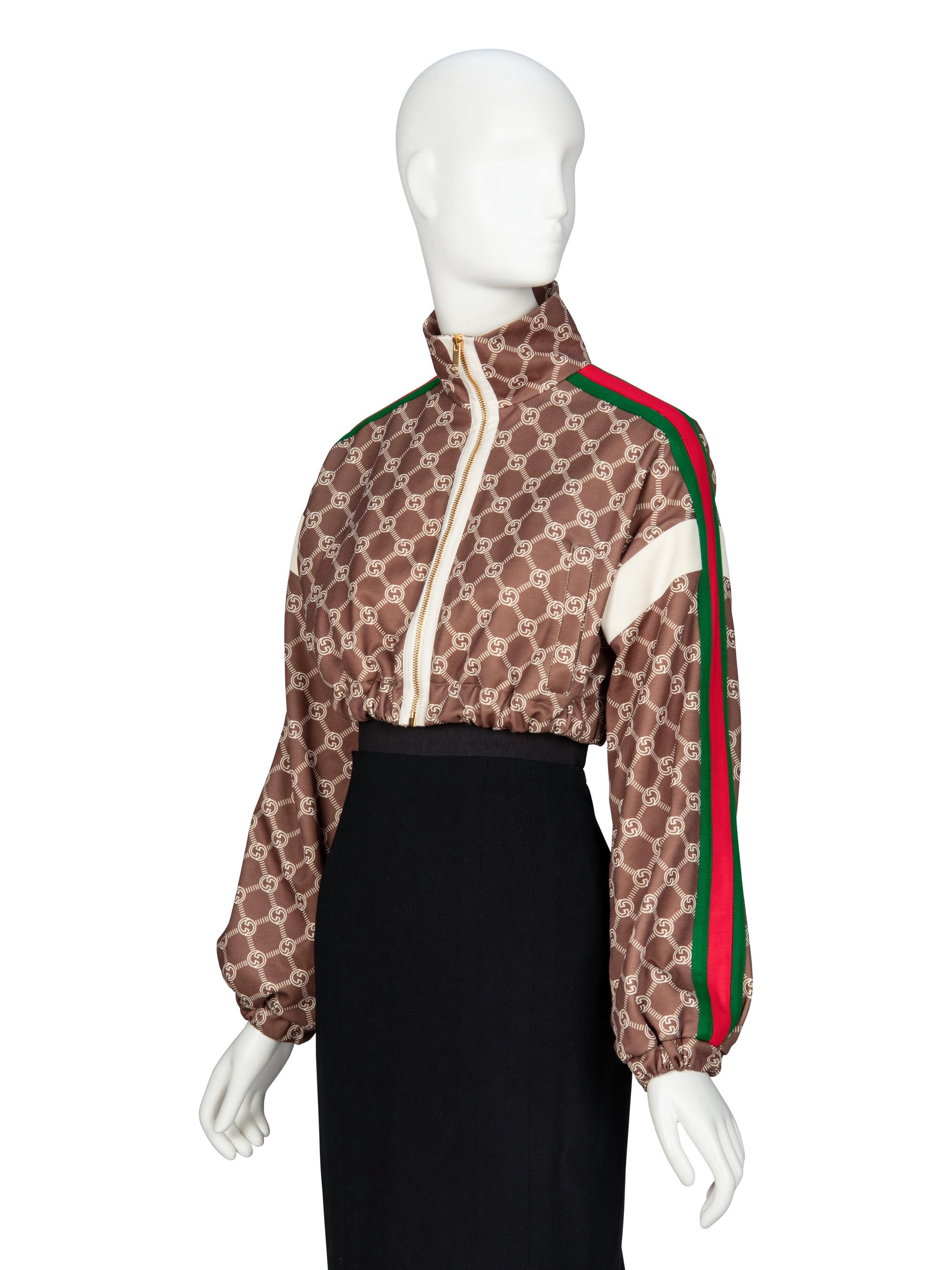 GUCCI, CROPPED MONOGRAM-PRINT JACKET
