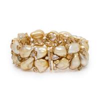 Yvel, Golden Baroque Cultured Pearl, Colored Diamond, and Yellow Gold Bracelet