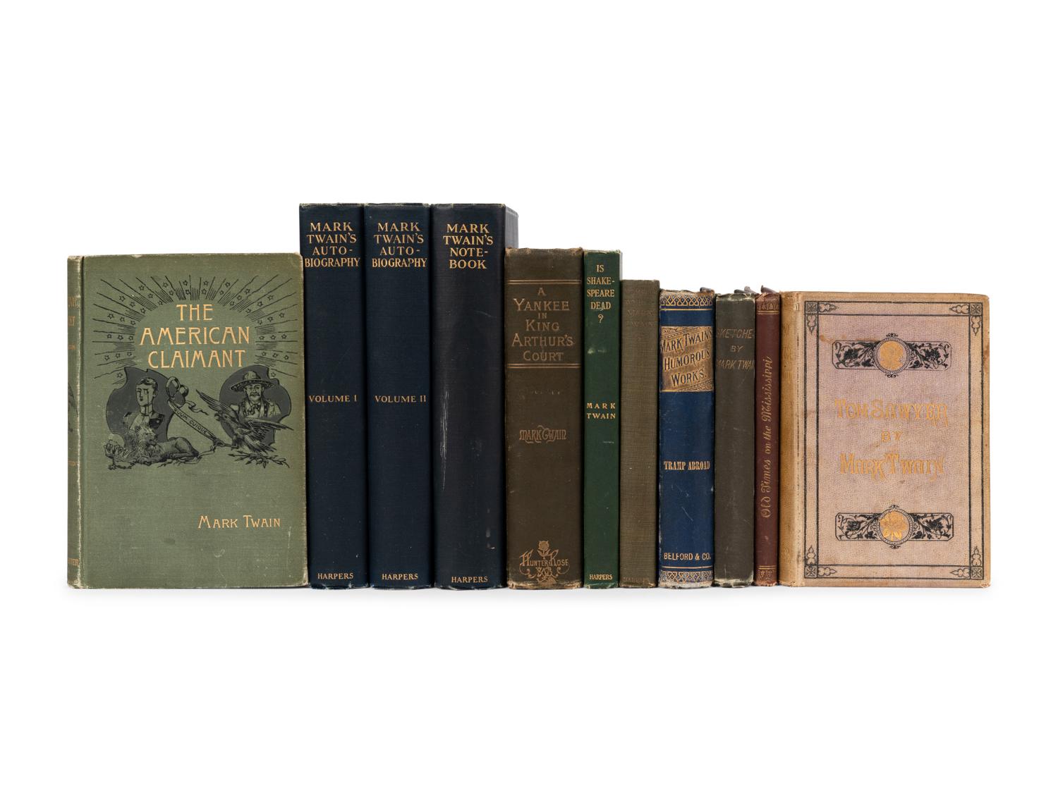 CLEMENS, Samuel Langhorne ("Mark Twain") (1835-1910). A group of 13 works, including: