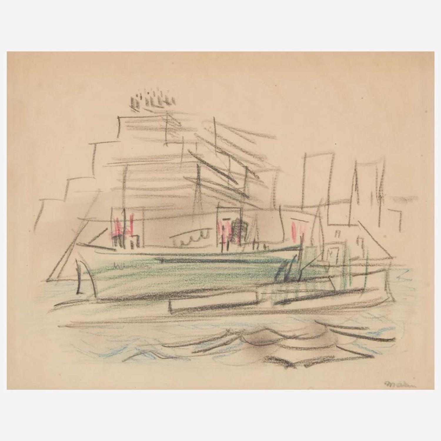 John Marin (American, 1870–1953) Telephone Building from the River
