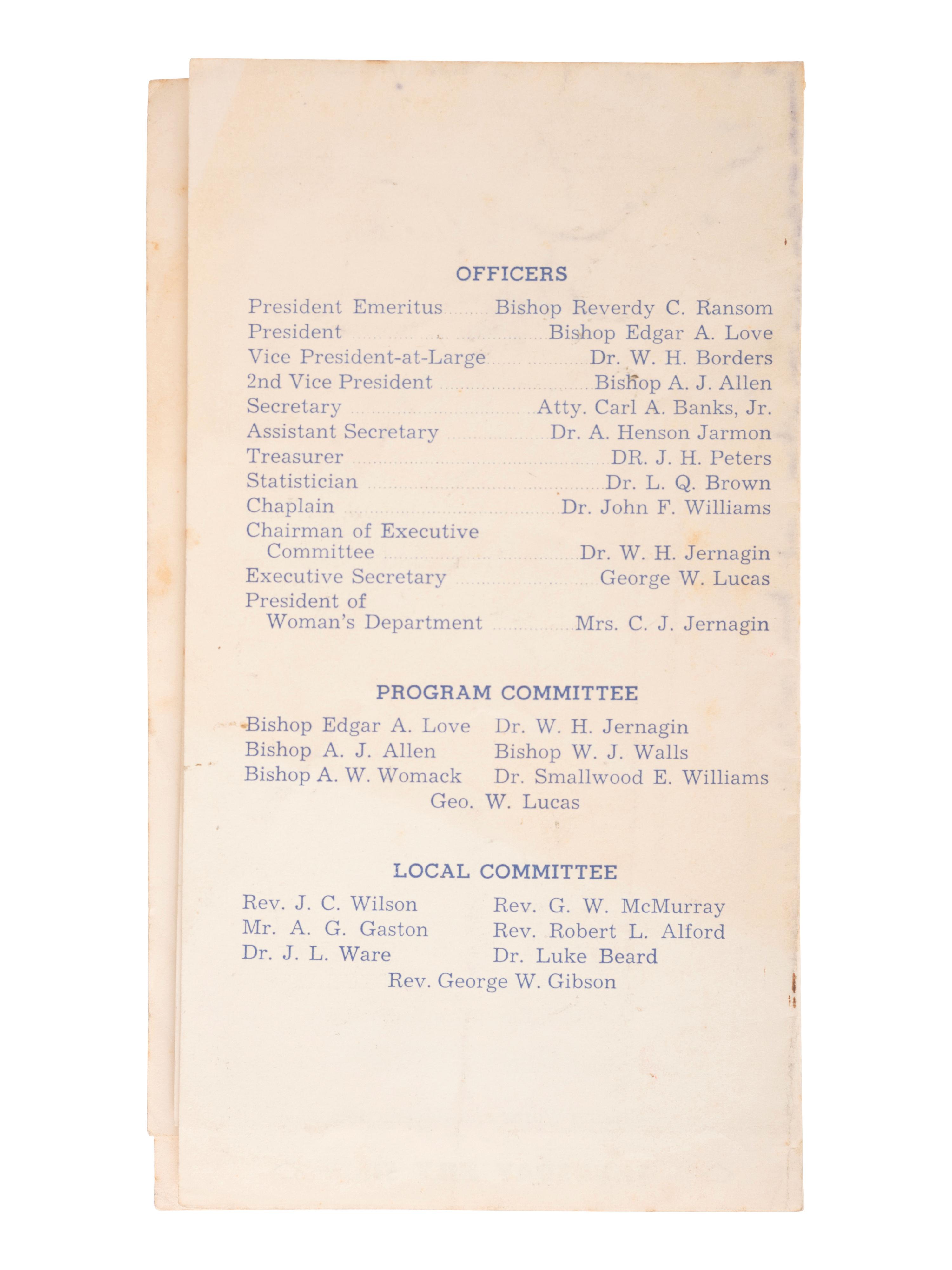[KING, Martin Luther, Jr. (1929-1968)]. A group of 4 programs from events featuring or honoring Dr. Martin Luther King, Jr. 1956-1965.