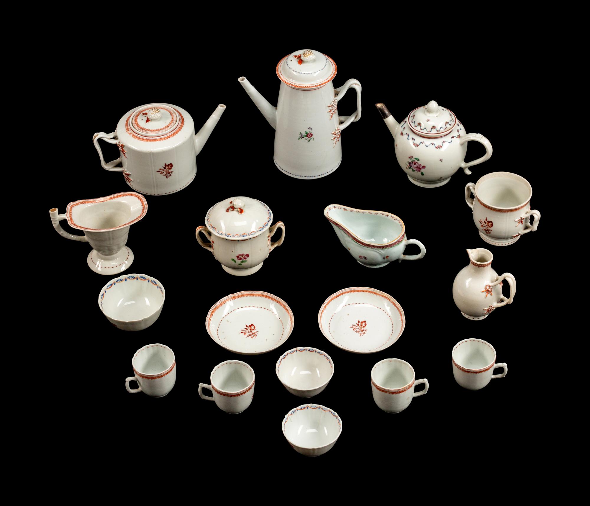 A Chinese Export Porcelain Assembled Part Tea Service