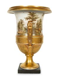 A Large English Porcelain Topographical Urn