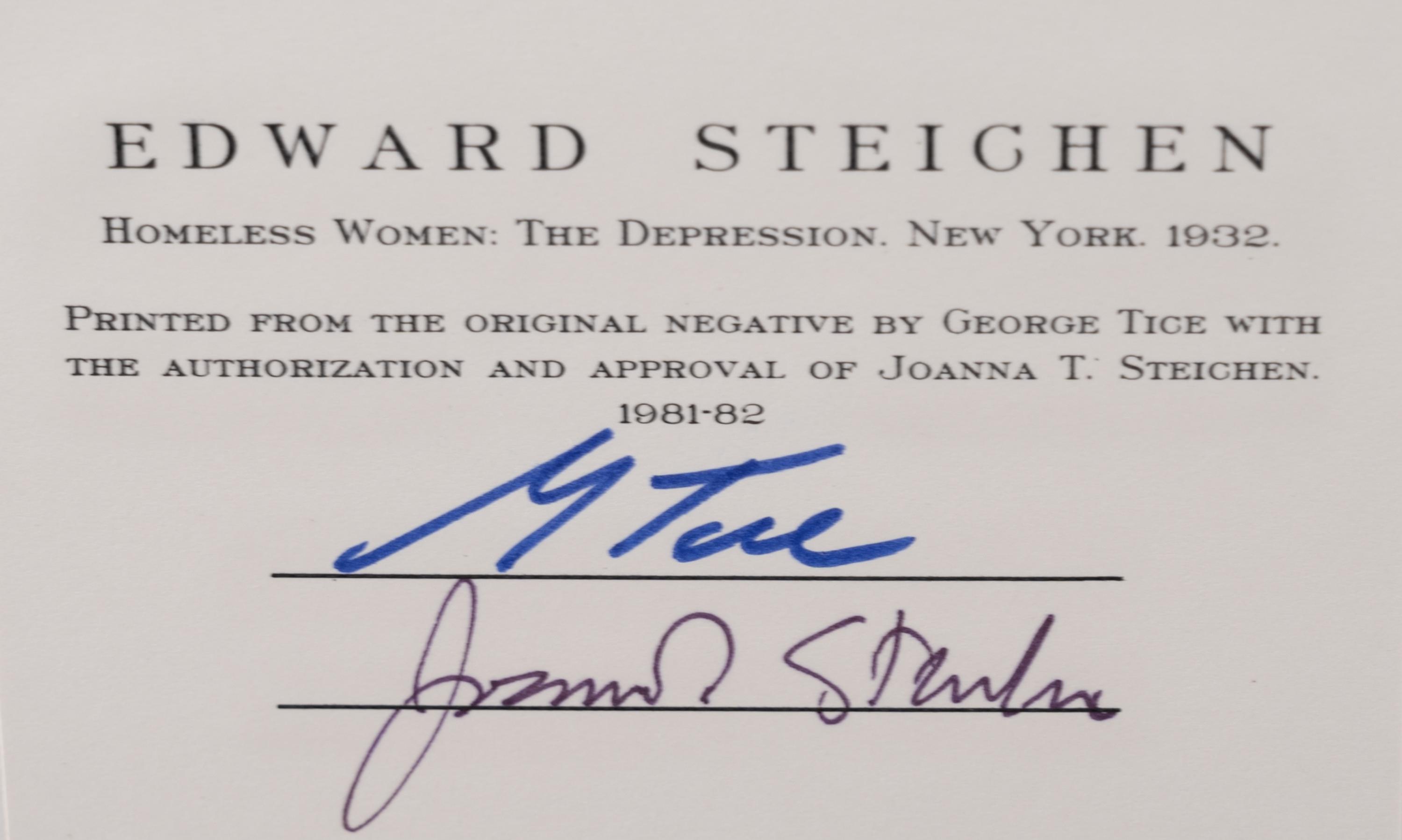 A group of twenty-one photographs (from Twenty-five Photographs printed by George Tice with labels signed by George Tice and Joanna Steichen)