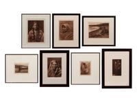 Seven photogravures: Cheyenne Girl, Nespilim Woman , Homeward Bound, An Isleta Boy, On the Shores at Nootka , Puget Sound Type , Running Fisher - Atsina
