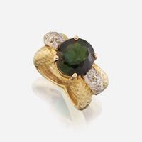 A tourmaline, diamond, and eighteen karat gold ring, La Triomphe