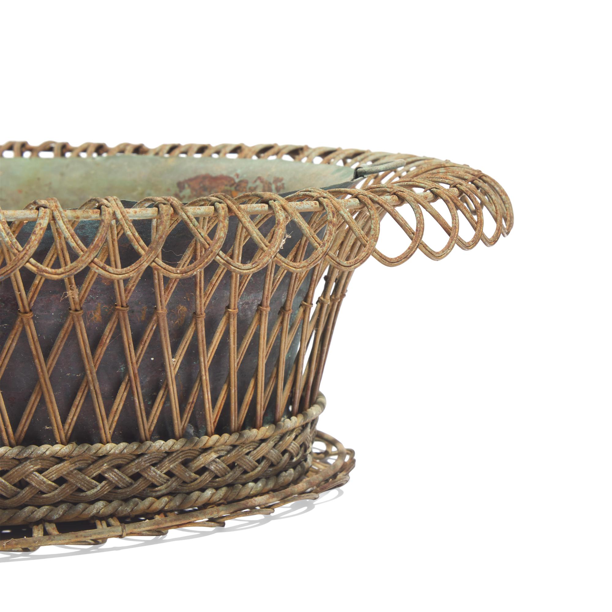 An Iron Wirework Urn