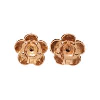VAN CLEEF & ARPELS, YELLOW GOLD AND DIAMOND FLOWER EARCLIPS