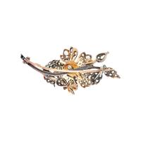 FRENCH, SILVER-TOPPED GOLD AND DIAMOND 'EN TREMBLANT' BROOCH