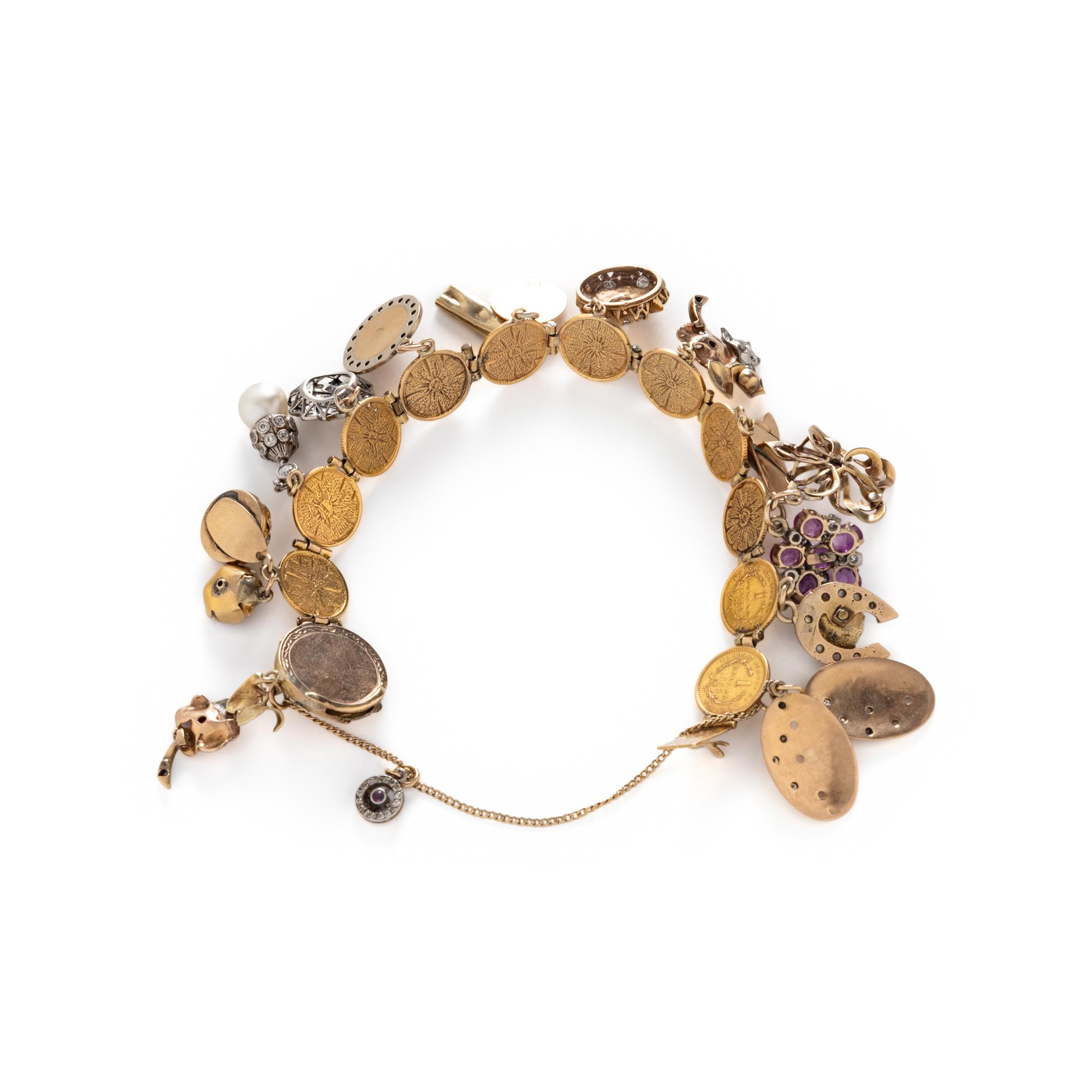YELLOW GOLD CHARM BRACELET