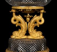 A Louis Philippe Gilt Bronze and Cut Glass Centerpiece Bowl