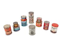 A Large Group of Country Store Advertising Coffee Tins