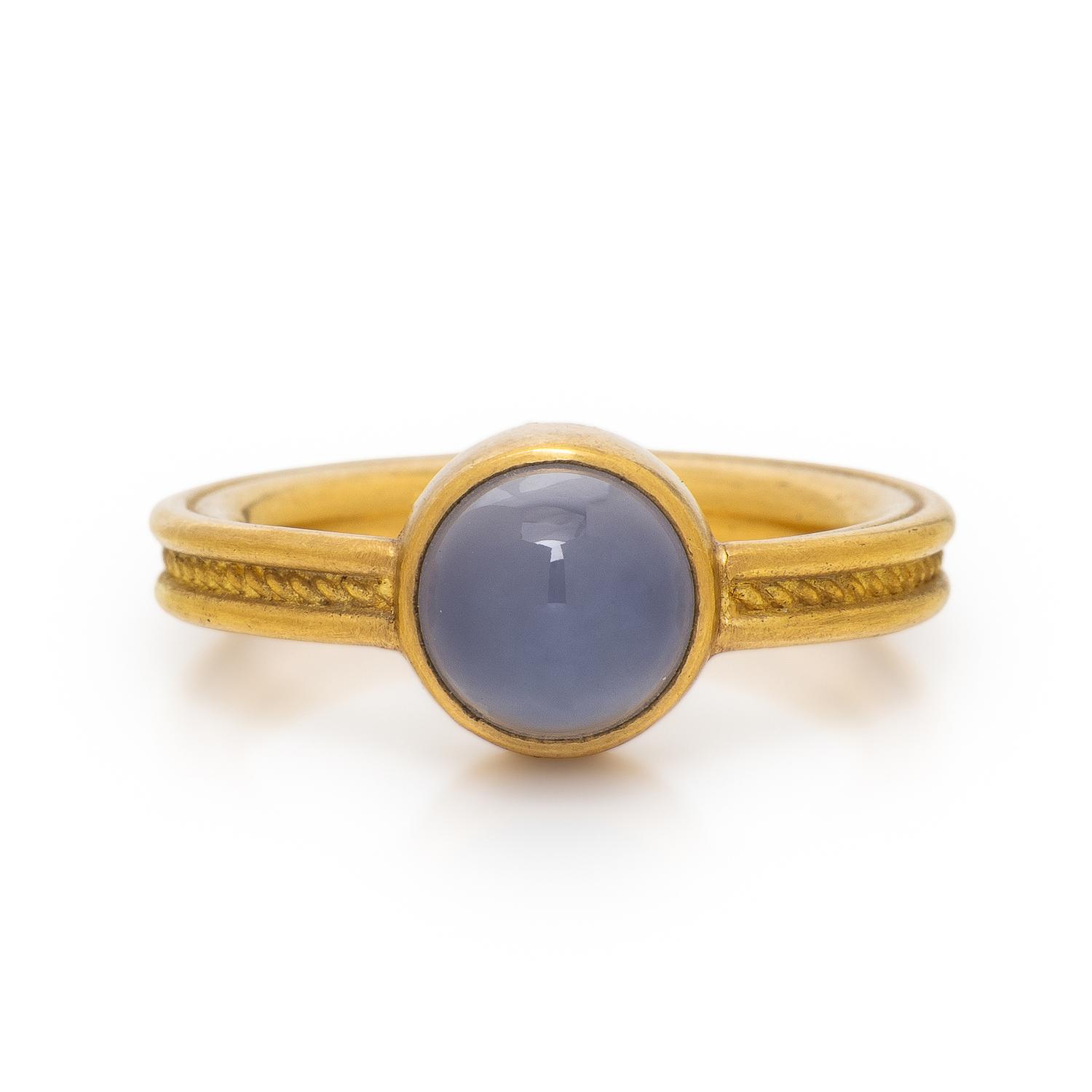 High Karat Yellow Gold and Moonstone Ring
