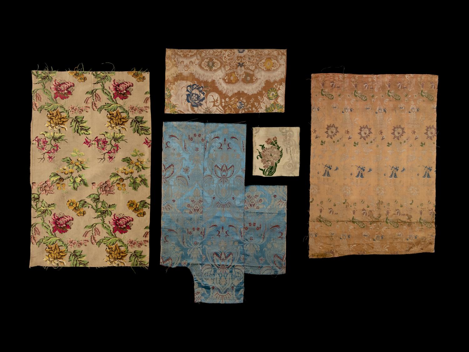 RELEASED TO MUSEUM -- Five Fragments of Woven Textiles, 18th Century