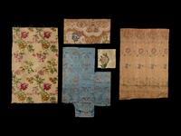RELEASED TO MUSEUM -- Five Fragments of Woven Textiles, 18th Century