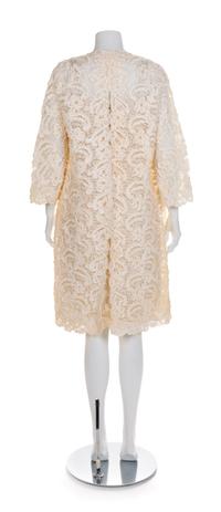 Ceil Chapman Dress and Ivory Lace Dress with Matching Jacket, 1960s