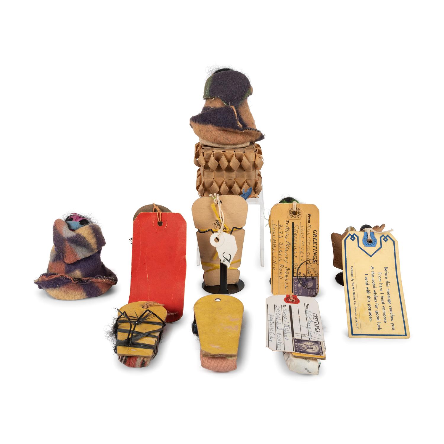 Group of Pocket Size Skookum Dolls, PLUS