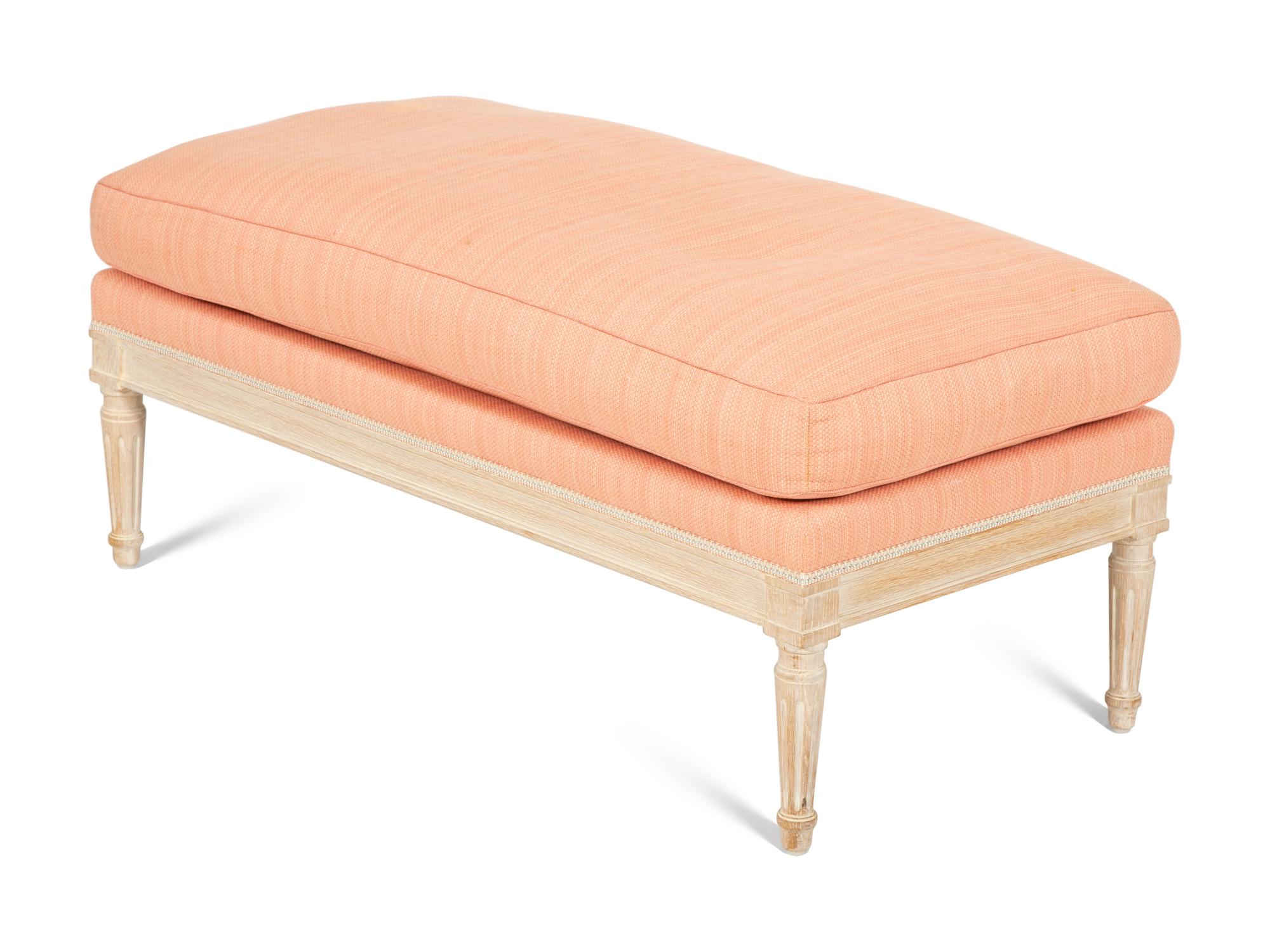 A Louis XVI Style Cerused Oak Bench by Julia Gray, New York
