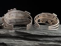 Zuni Silver and Mosaic Inlay Rainbow Man Cuff Bracelets