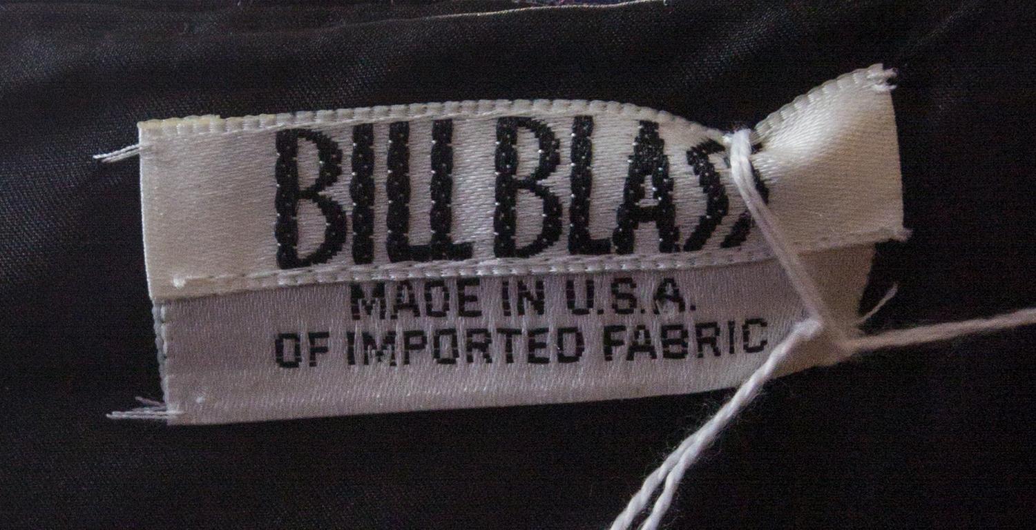 A Bill Blass Black Cocktail Dress, Size 10.
