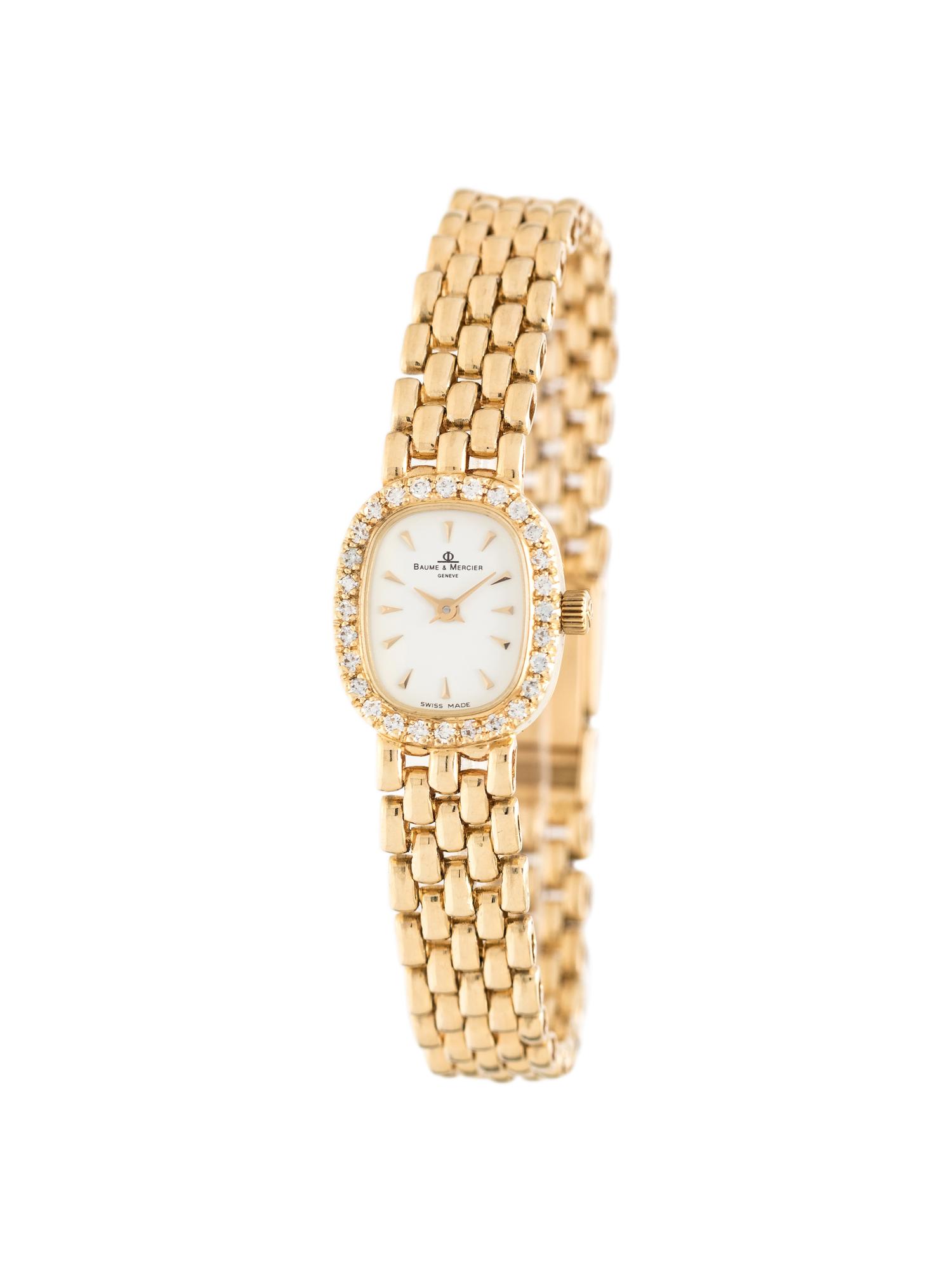 BAUME & MERCIER, 14K YELLOW GOLD AND DIAMOND WRISTWATCH