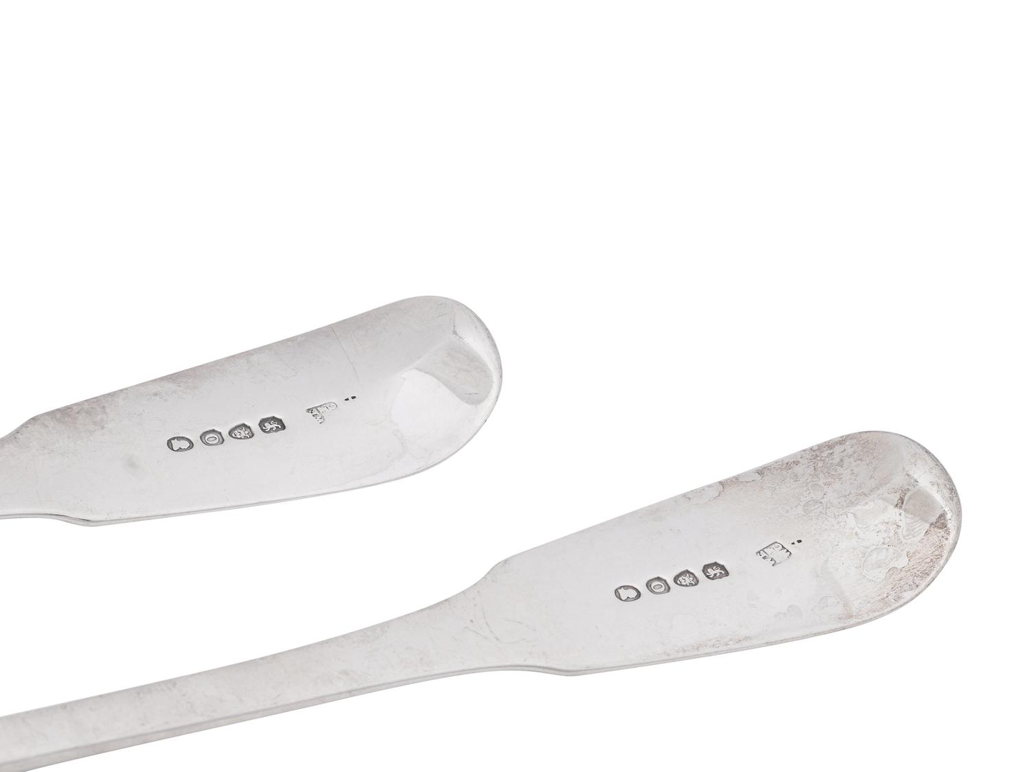 A Pair of George III Silver Serving Spoons