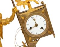 A Restauration Gilt and Patinated Bronze "Gardener" Clock