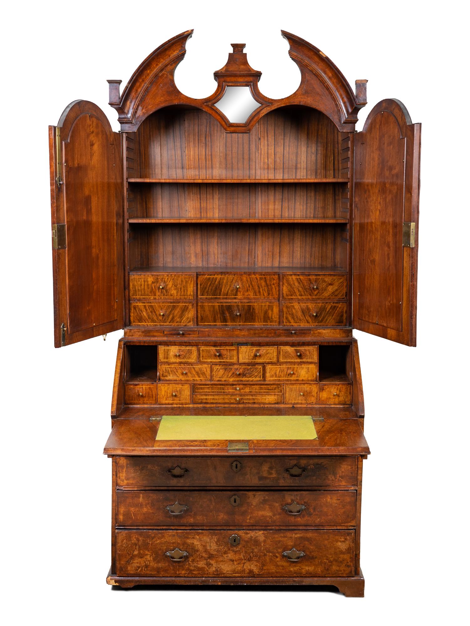 A George II Walnut Bureau Bookcase — 18TH CENTURY AND LATER