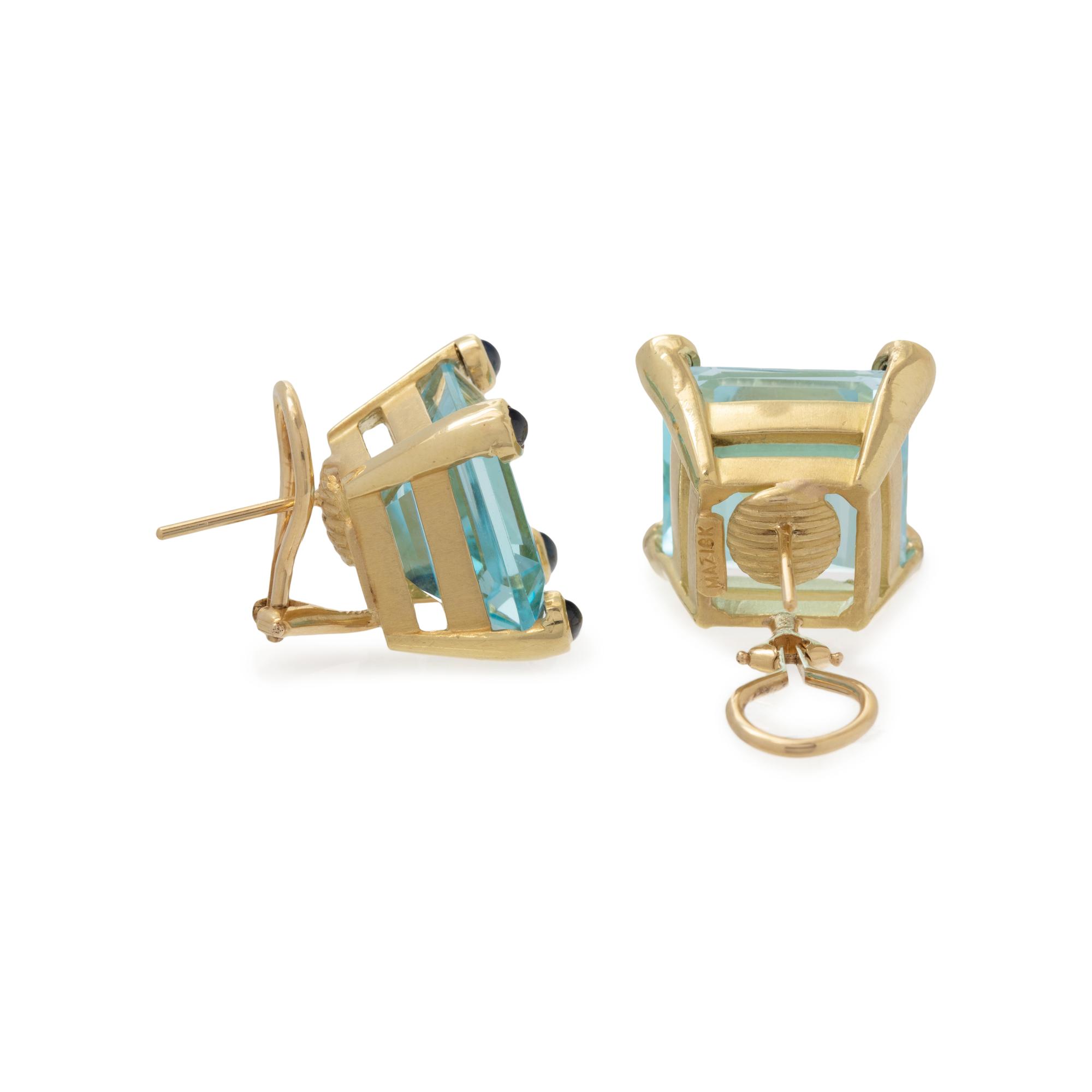 MAZ, AQUAMARINE AND SAPPHIRE EARCLIPS