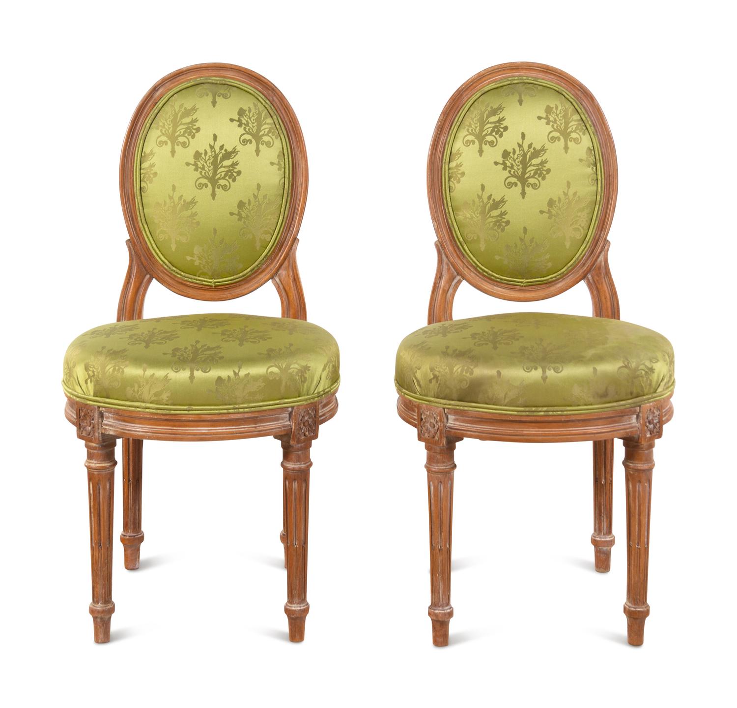 A Pair of Louis XVI Style Slipper Chairs