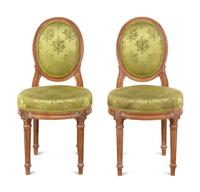 A Pair of Louis XVI Style Slipper Chairs