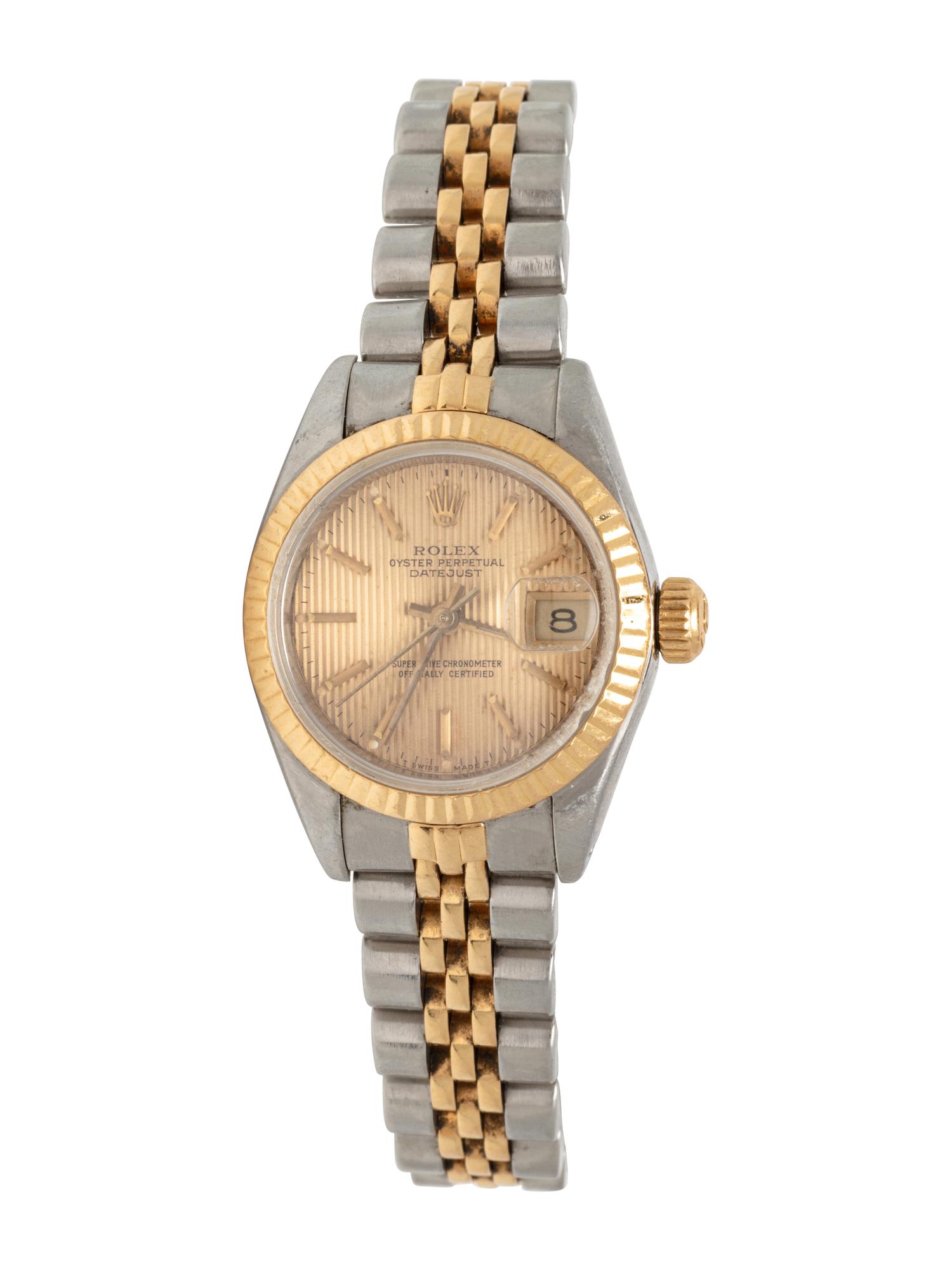 ROLEX, REF. 69173 'LADY DATEJUST' STAINLESS STEEL AND 18K YELLOW GOLD WATCH