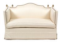 A Pair of Knole Style Upholstered Love Seats Height 35 x length 62 inches. — 20TH CENTURY