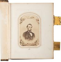 [CIVIL WAR - EARLY PHOTOGRAPHY]. Indiana CDV album featuring Civil War soldiers and a campus view of Valparaiso University.