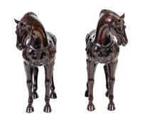 A Pair of Bronze Models of Horses