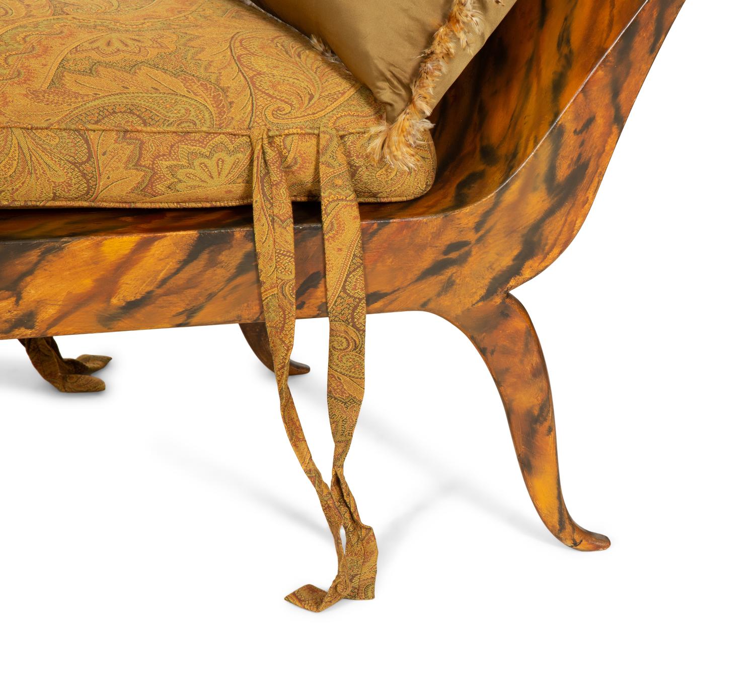 An Empire Style Faux-Painted Chaise Longue